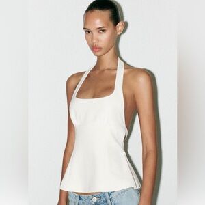 Zara BOW HALTER TOP